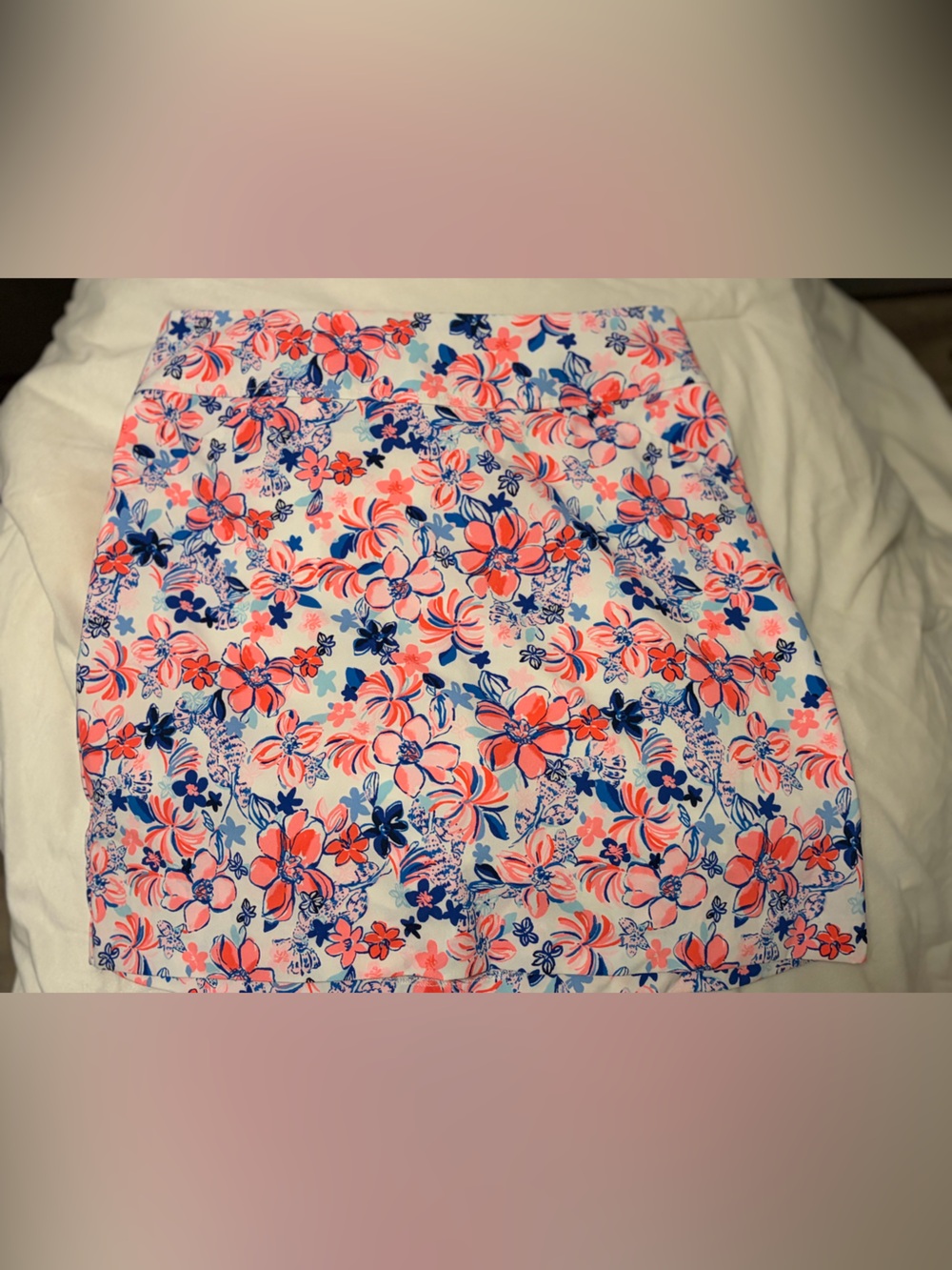 Lilly Pulitzer Coral, Navy & Pink Floral Mini Skort